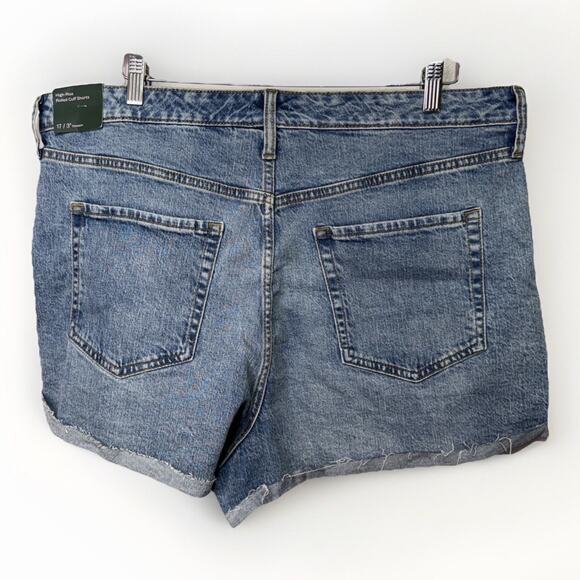 Wild Fable Shorts High-Rise Rolled Cuff Denim Size 17R Blue Jean Raw Hem - Picture 2 of 8
